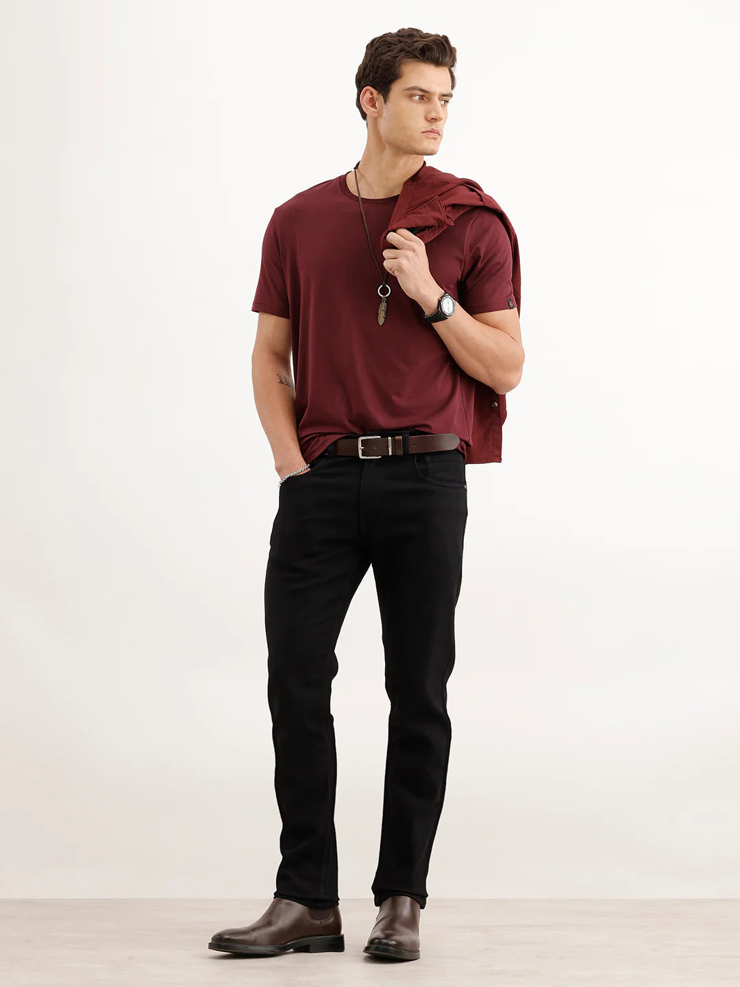 Casual Light Fade Slim Fit Jeans | Black
