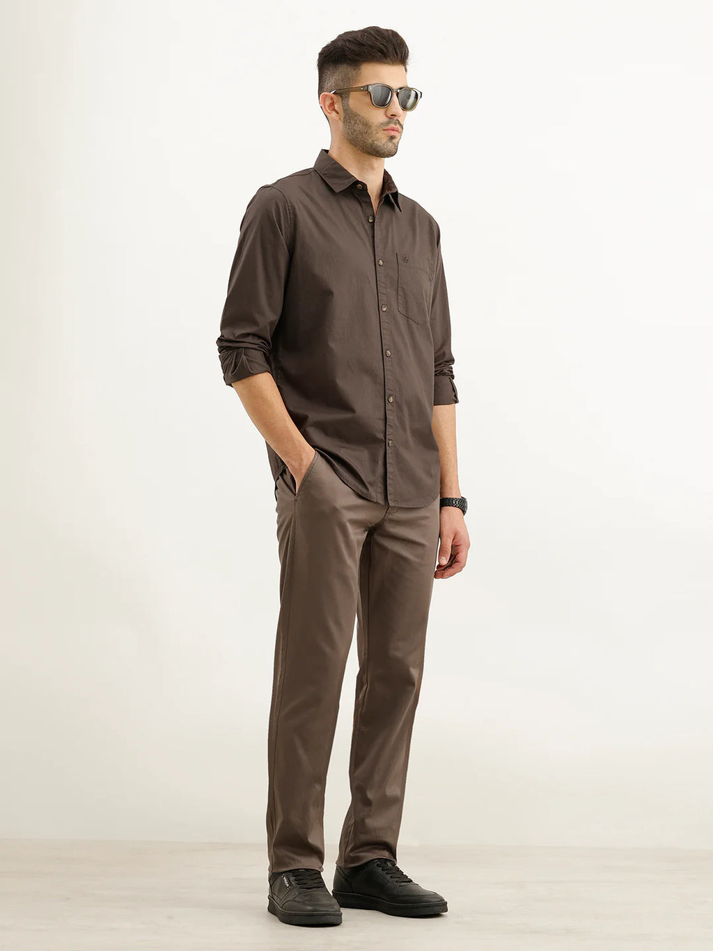Solid Regular Fit Shirt | Dark Grey
