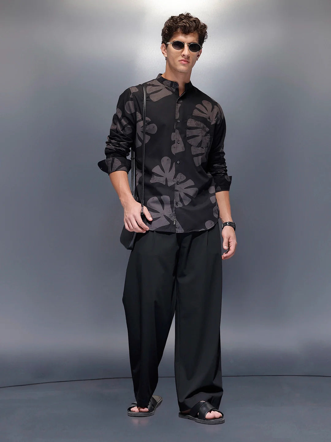 Men's Casual AOP Shirt   |  Black