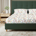 Serene 200 TC 100% Cotton Bedsheet with Pillow Covers - Iris Pink