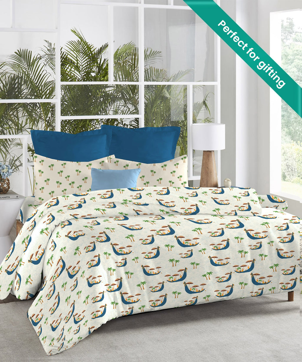 Atulaya Bharat King Bedsheet Set, Aranmula|144 TC Cotton|2 Pillow Covers