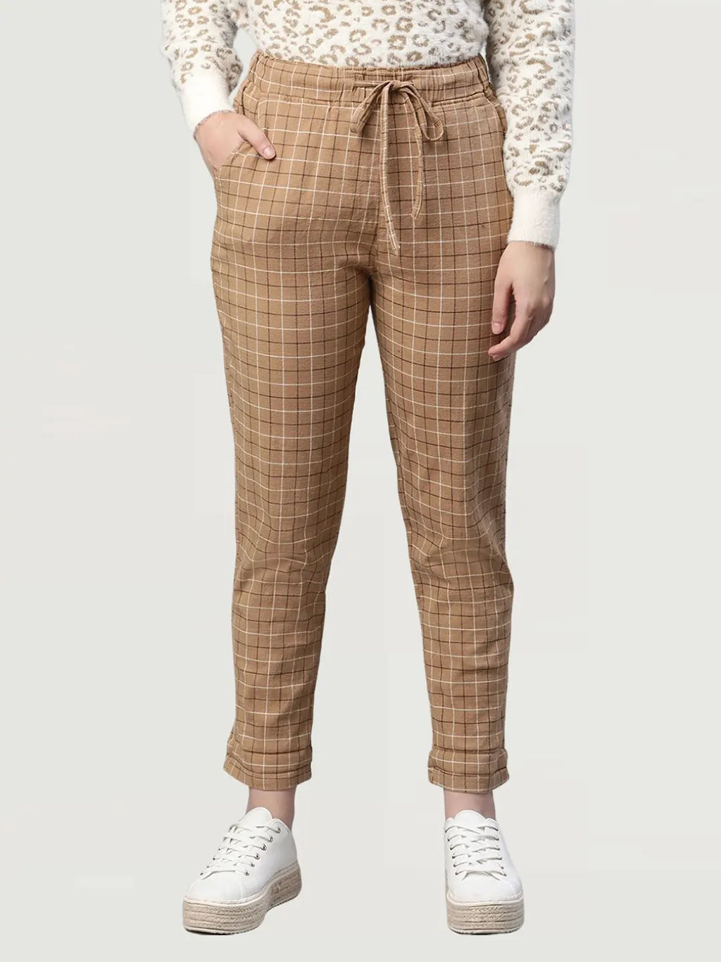 Beige Checkered Lower