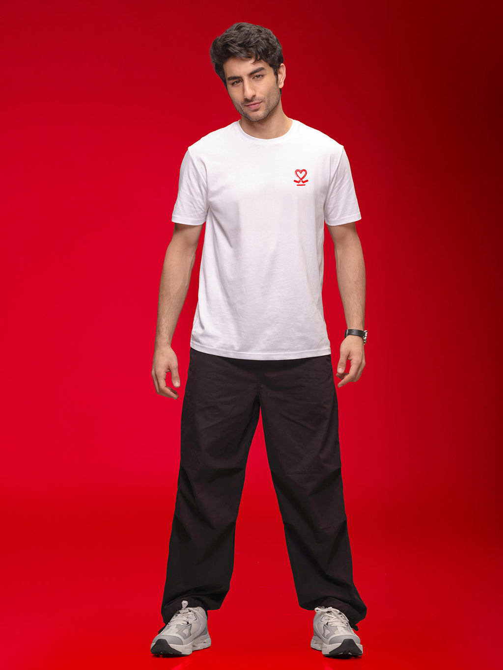 Slim Fit Placement Printed Tee | White