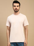 Men Pink Basic Crew Neck T-Shirt