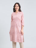 Cotton Geometric Print Straight Kurta