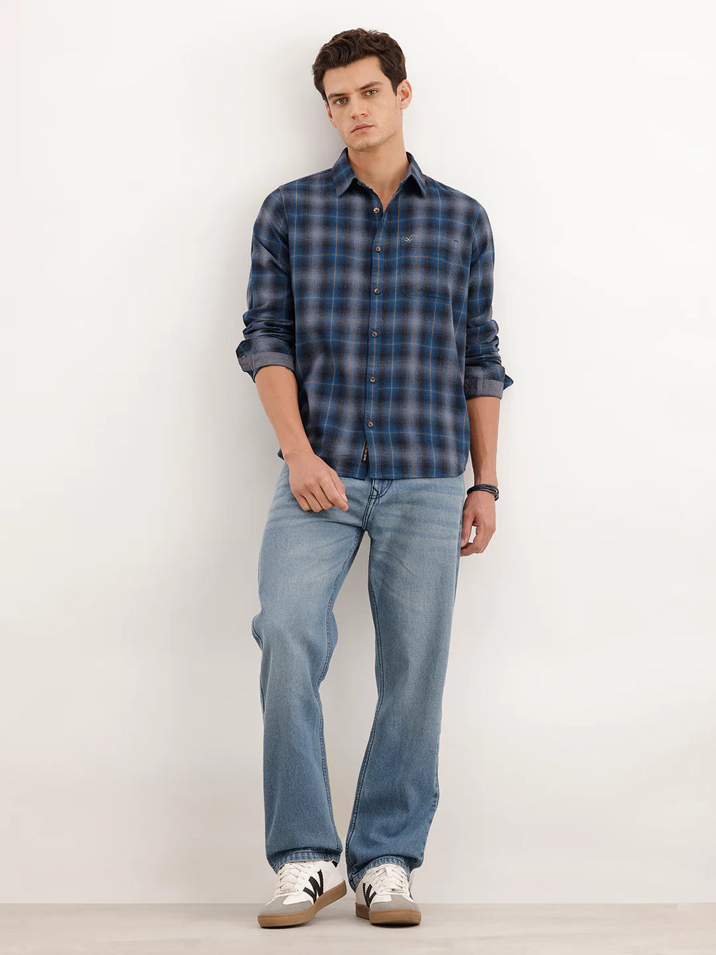 Blue Charcoal Checked Shirt