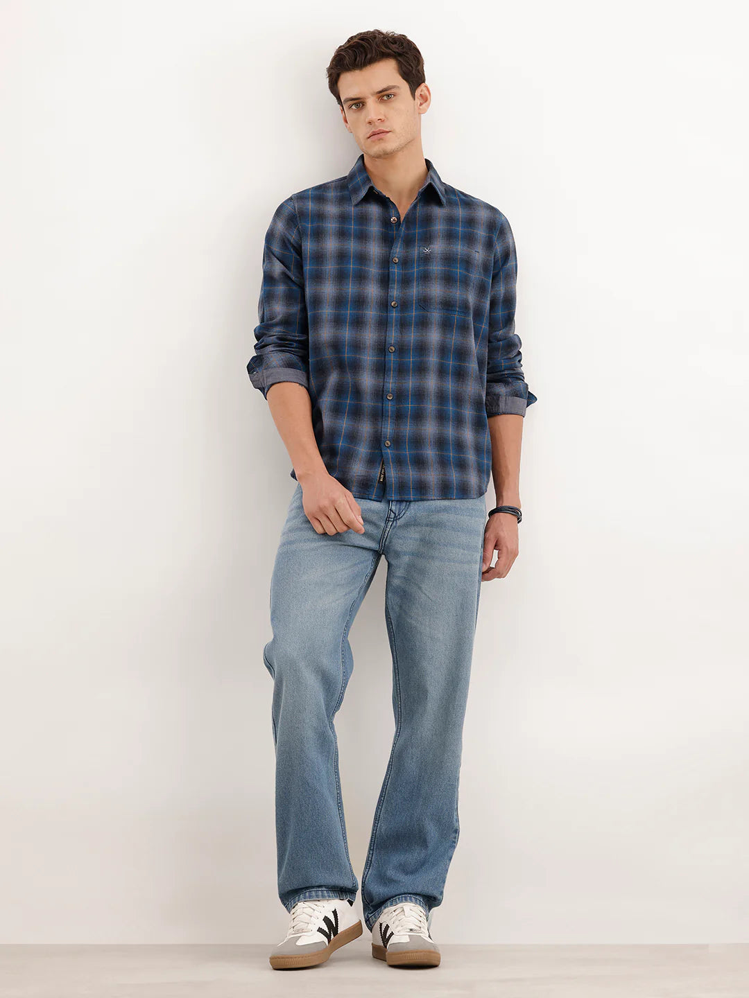Blue Charcoal Checked Shirt