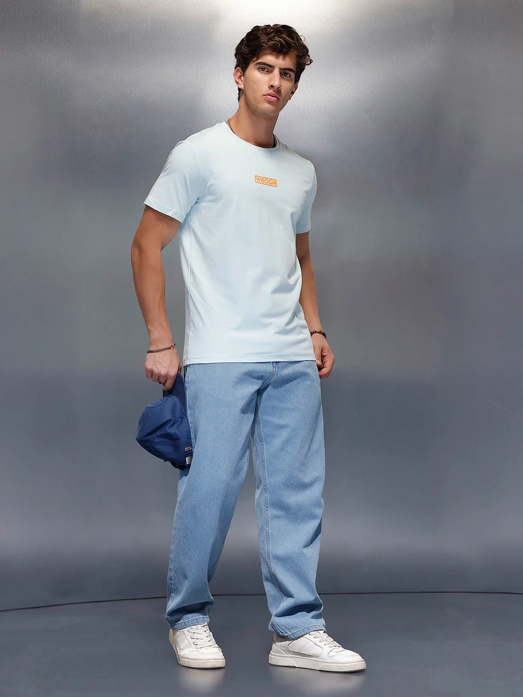 Solid Regular Fit T-Shirt   |  Light Blue