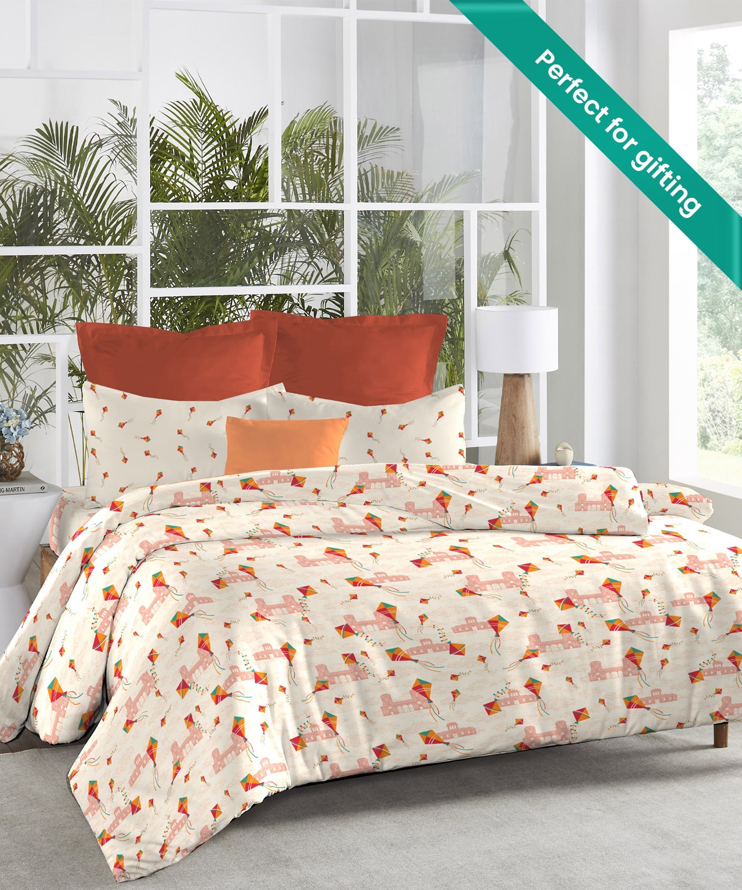 Atulaya Bharat King Bedsheet Set, Kai Po Che|144 TC Cotton|2 Pillow Covers