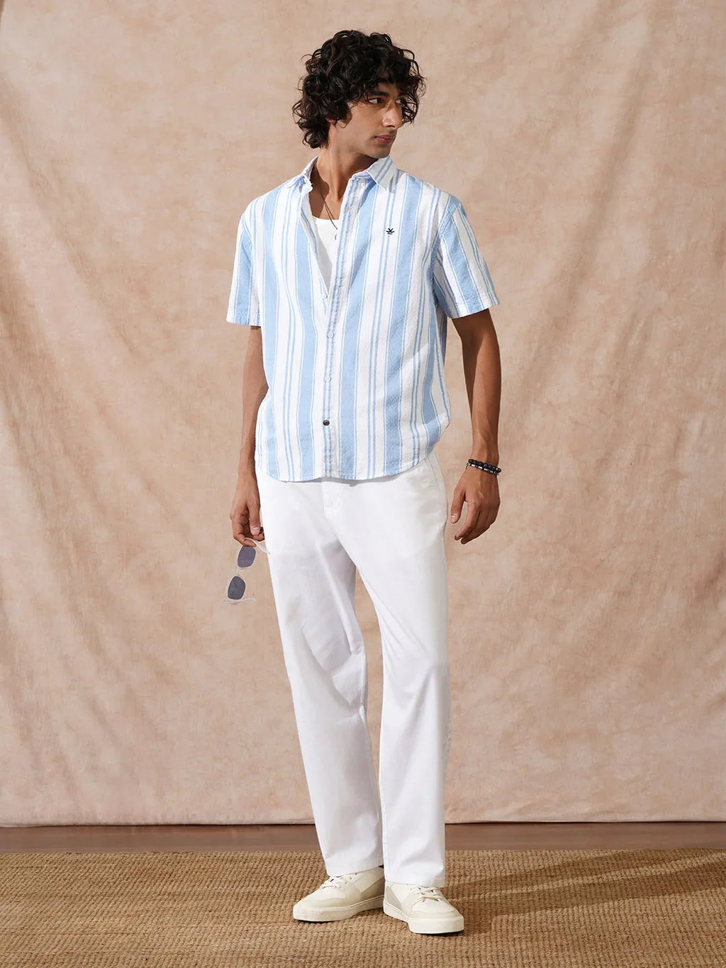 Textured Stripes Comfort Fit Shirt | Blue
