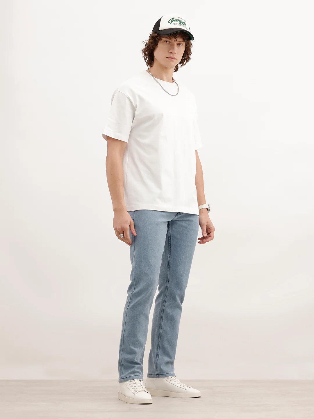 Solid Straight Fit Denim Jeans | Light Blue