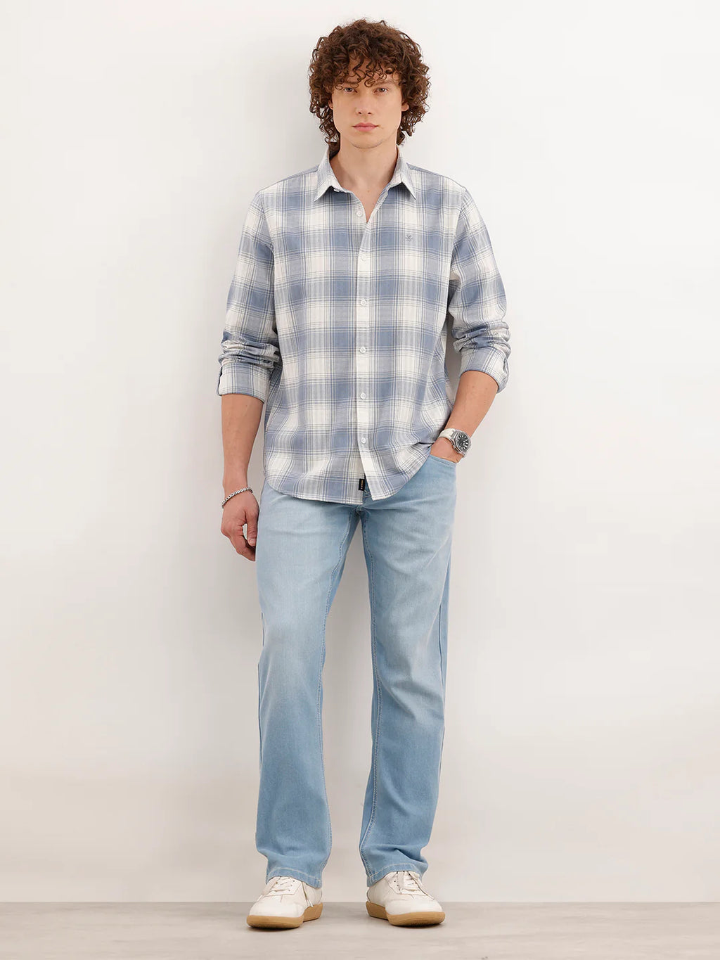 Slim Fit Checkered Shirt  | Blue