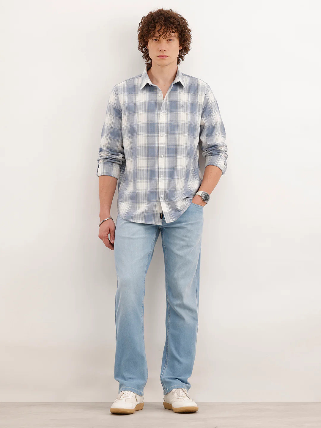 Slim Fit Checkered Shirt  | Blue