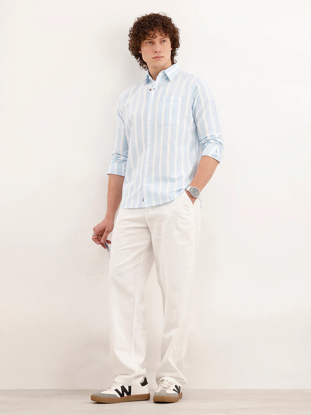 Regular Fit Striped Shirt  | Blue