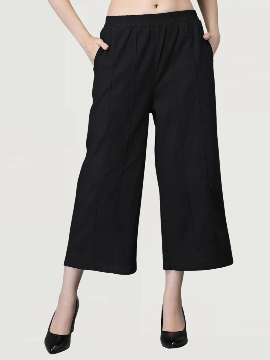Black Cotton Linen Lower