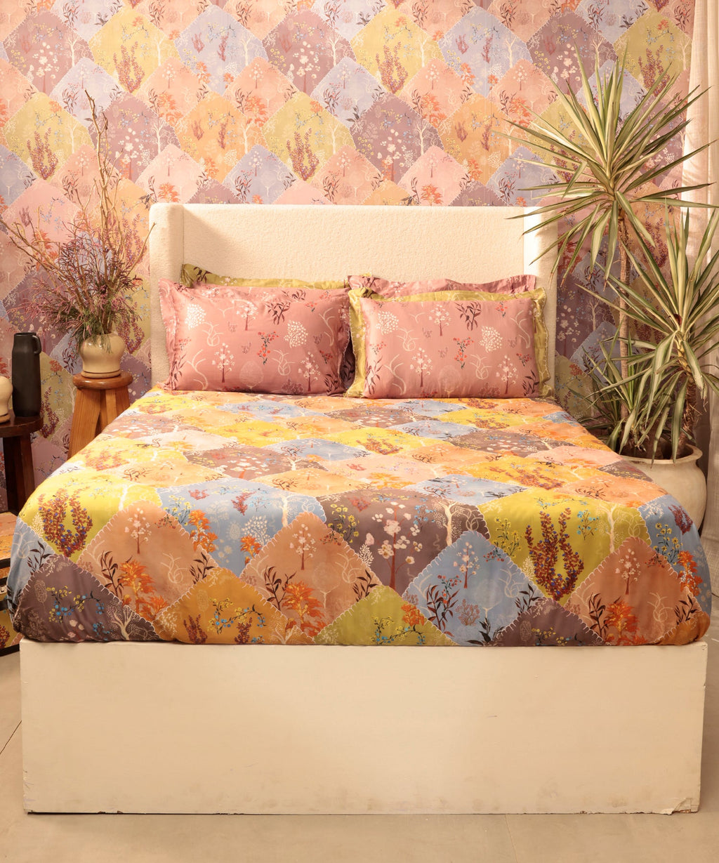 Shivan & Narresh King Bedsheet Set, Morning Calm |400TC Cotton|4 pillow covers