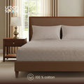 300 TC Super Soft King Bedsheet, Self Woven Cubes Design - Soft Brown Cubes