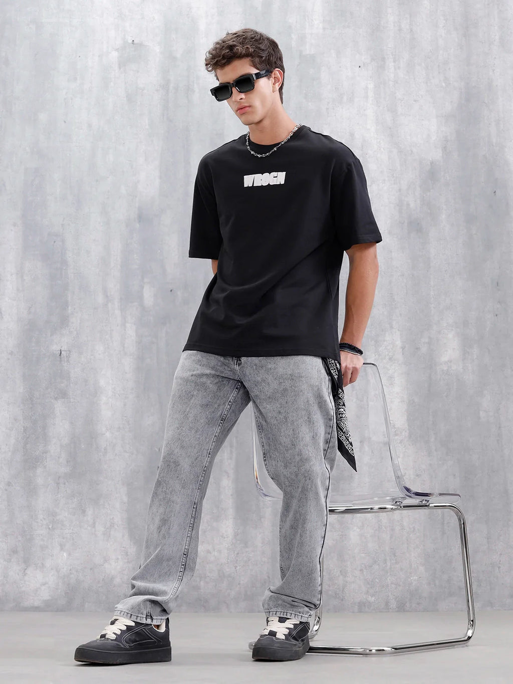 Oversized Skeletal Graphic T-Shirt | Black