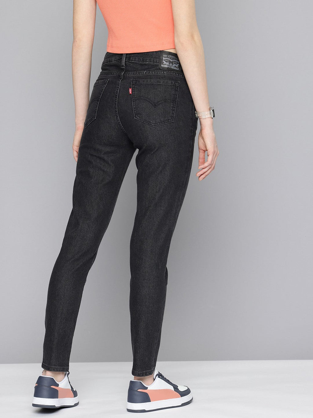 Women's 711 Black Skinny Fit Mid Rise Jeans
