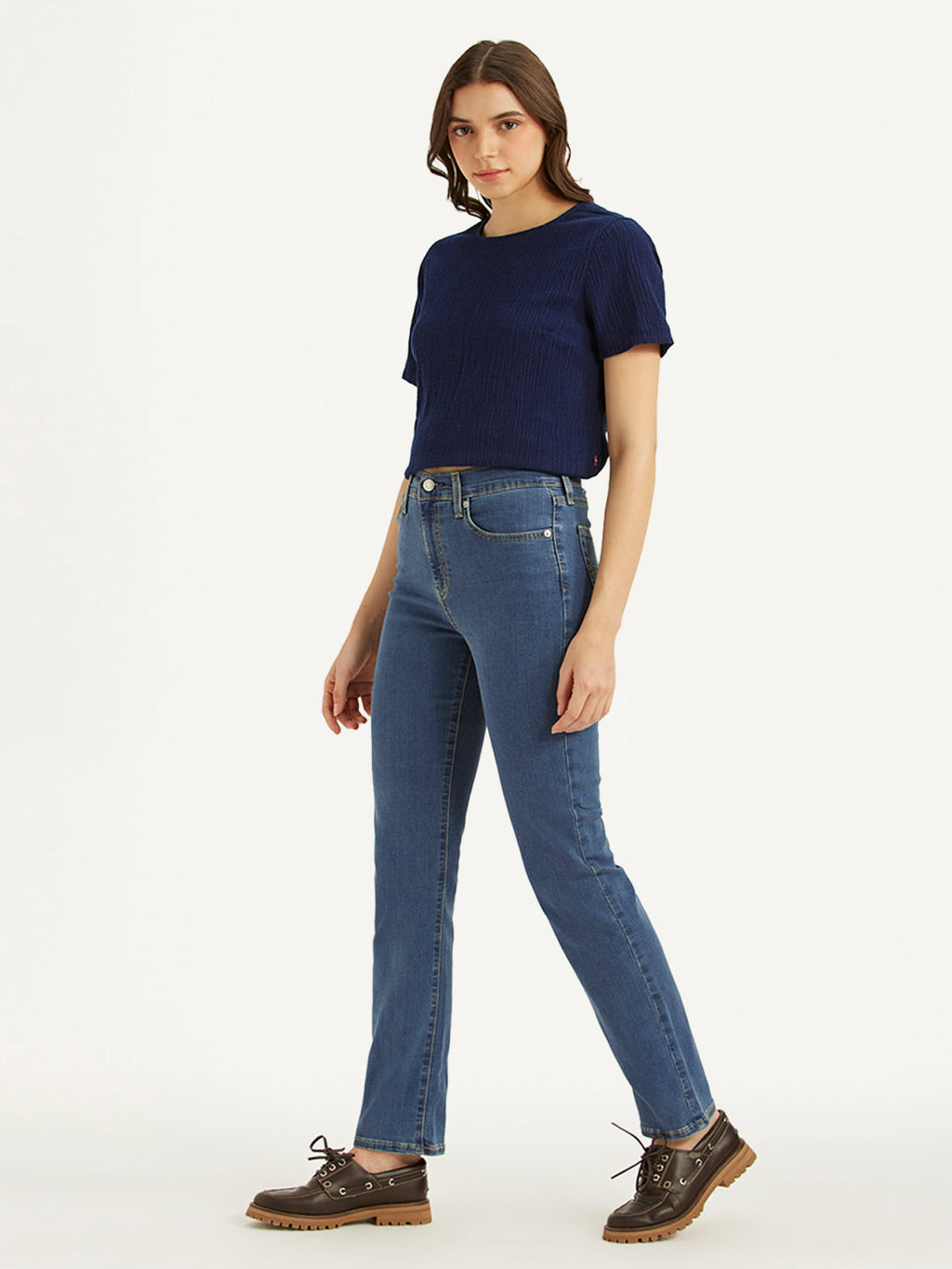 Women's 724 Blue Slim Straight Fit High Rise Jeans