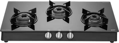 kaff CBP 71 3B AI  Full Brass Burners Auto Ignition  Slim Line Design Glass Automatic Gas Stove  3 Burners