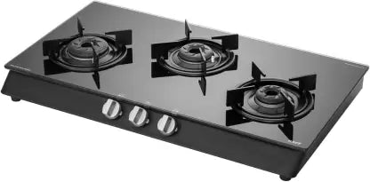 kaff CBP 71 3B AI  Full Brass Burners Auto Ignition  Slim Line Design Glass Automatic Gas Stove  3 Burners