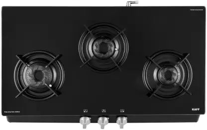 kaff CBP 71 3B AI  Full Brass Burners Auto Ignition  Slim Line Design Glass Automatic Gas Stove  3 Burners