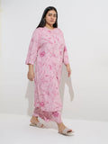 Diza Pink Floral Design Mid-Rise Palazzos