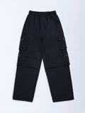 Girls Black High-Rise Joggers