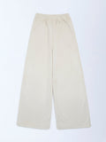 Girls Beige Cargo-Style High-Rise Cotton Trousers
