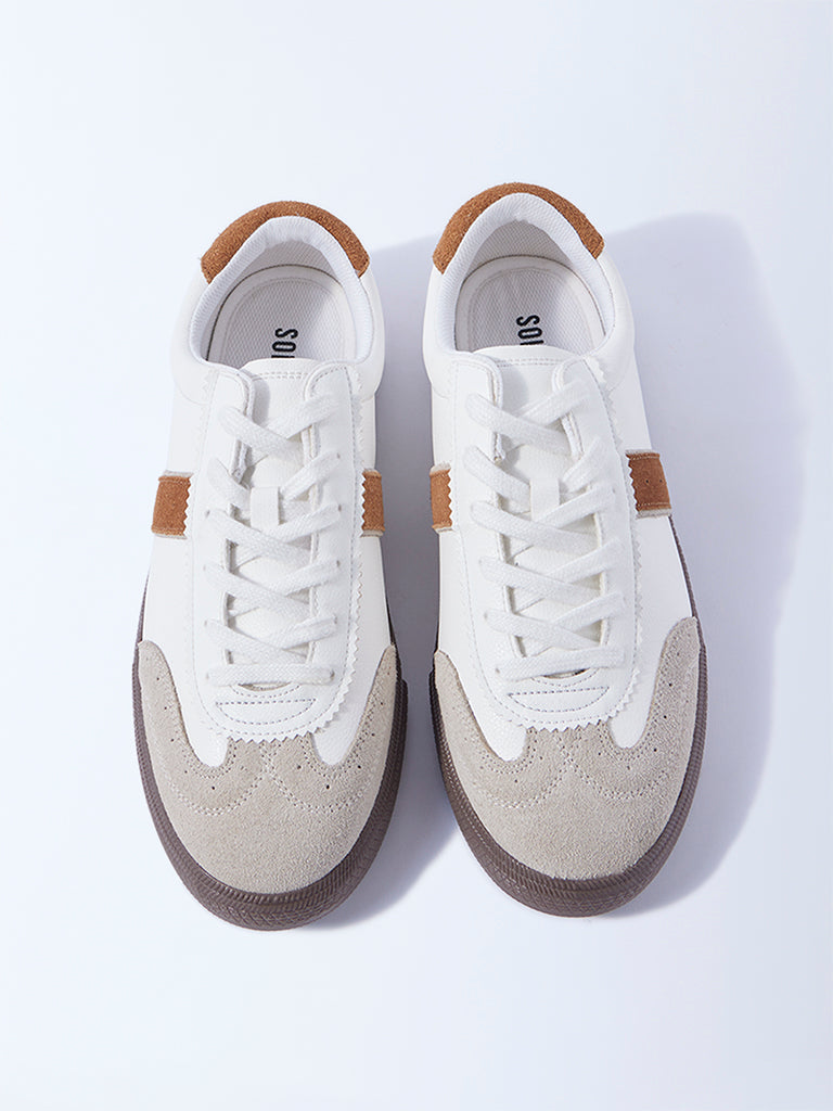 SOLEPLAY Beige Suede Lace-Up Sneakers