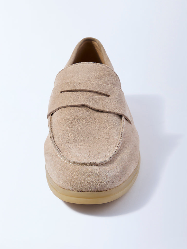 SOLEPLAY Beige Suede Leather Loafers
