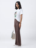 LOV Dark Brown Straight-Fit High-Rise Jeans