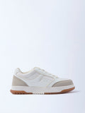 SOLEPLAY White Mesh Detailed Lace-Up Sneakers