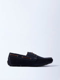 SOLEPLAY Navy Lace-Detailed Suede Loafers