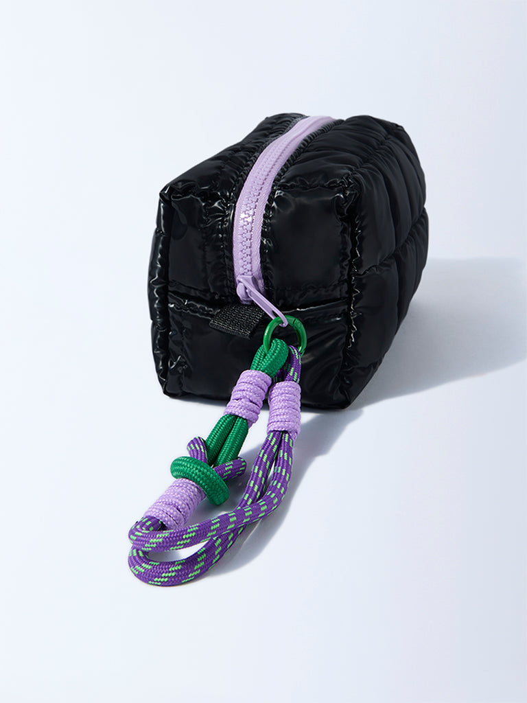 Studiowest Black Quilted Pouch with Bag Charm