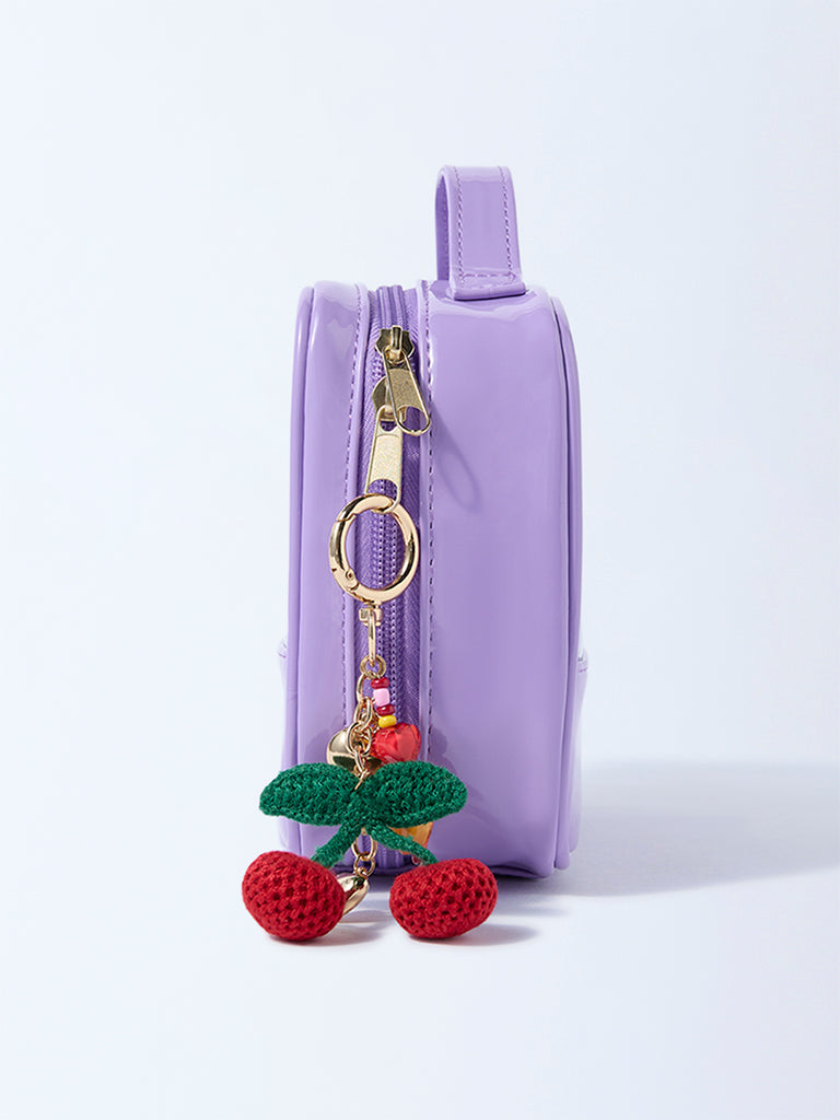 Studiowest Lilac Transparent Pouch with Strawberry Bag Charm