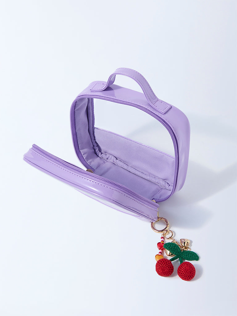 Studiowest Lilac Transparent Pouch with Strawberry Bag Charm