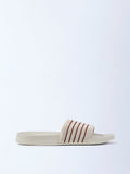 SOLEPLAY Ivory Stripe-Detailed Pool Slides