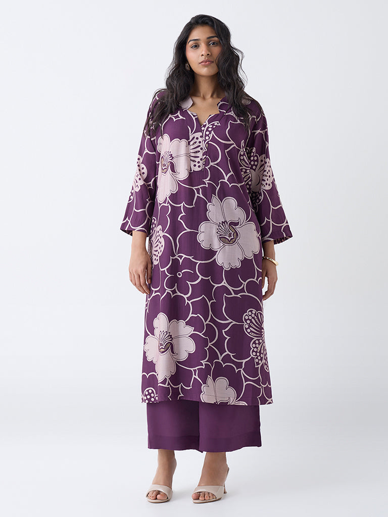 Diza Plum Solid Pants