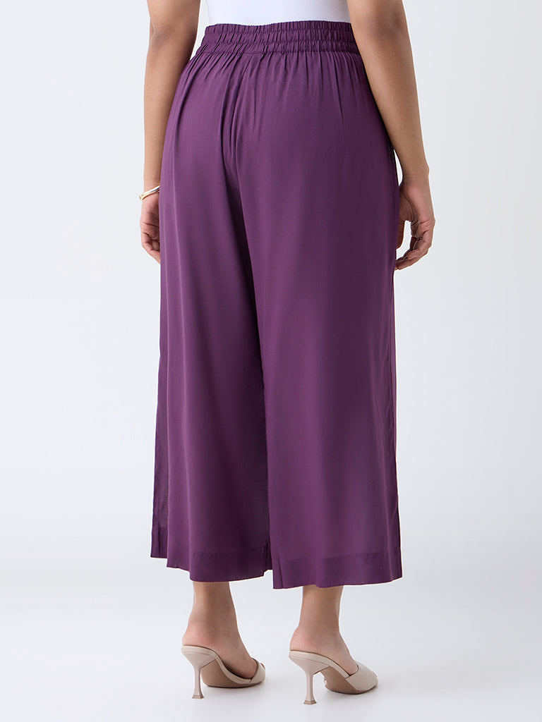 Diza Plum Solid Pants