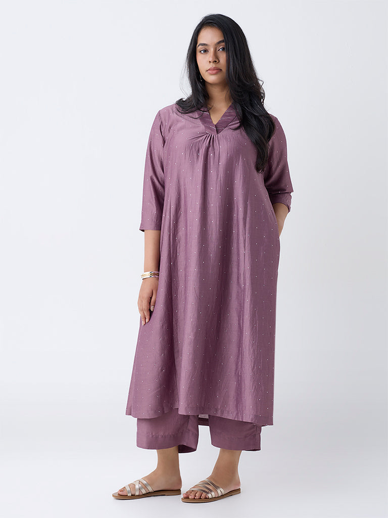 Diza Mauve Solid Pants