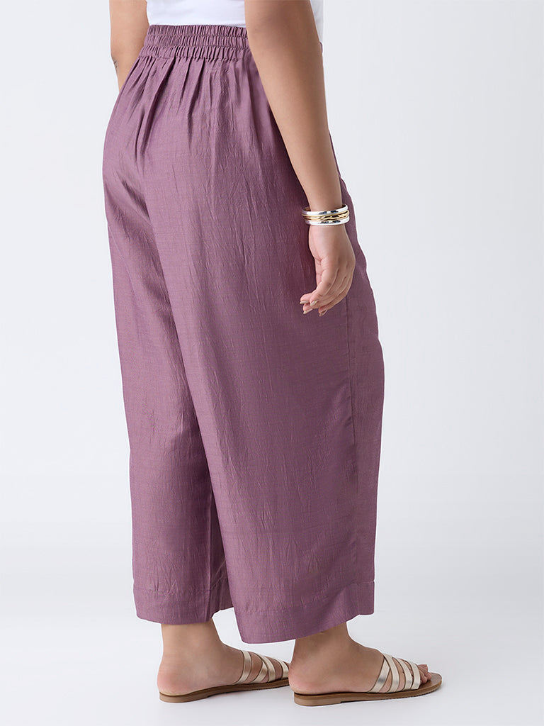 Diza Mauve Solid Pants