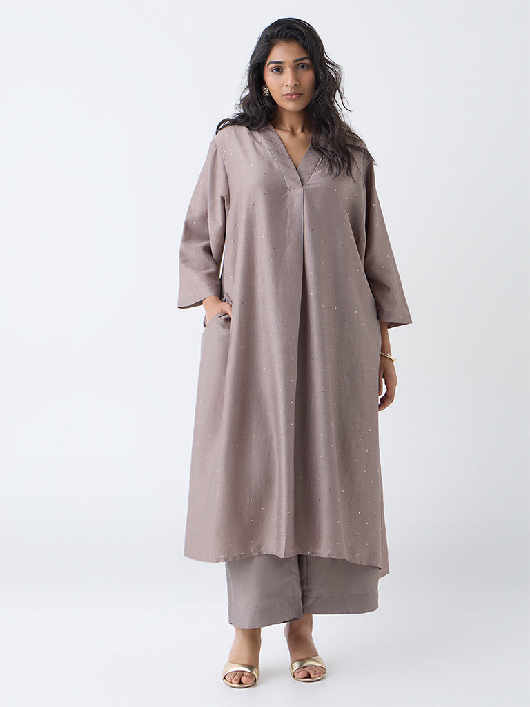 Diza Taupe Solid Pants