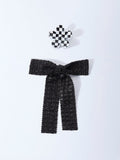 Studiowest Black Flower Clip and Bow - Pack of 2