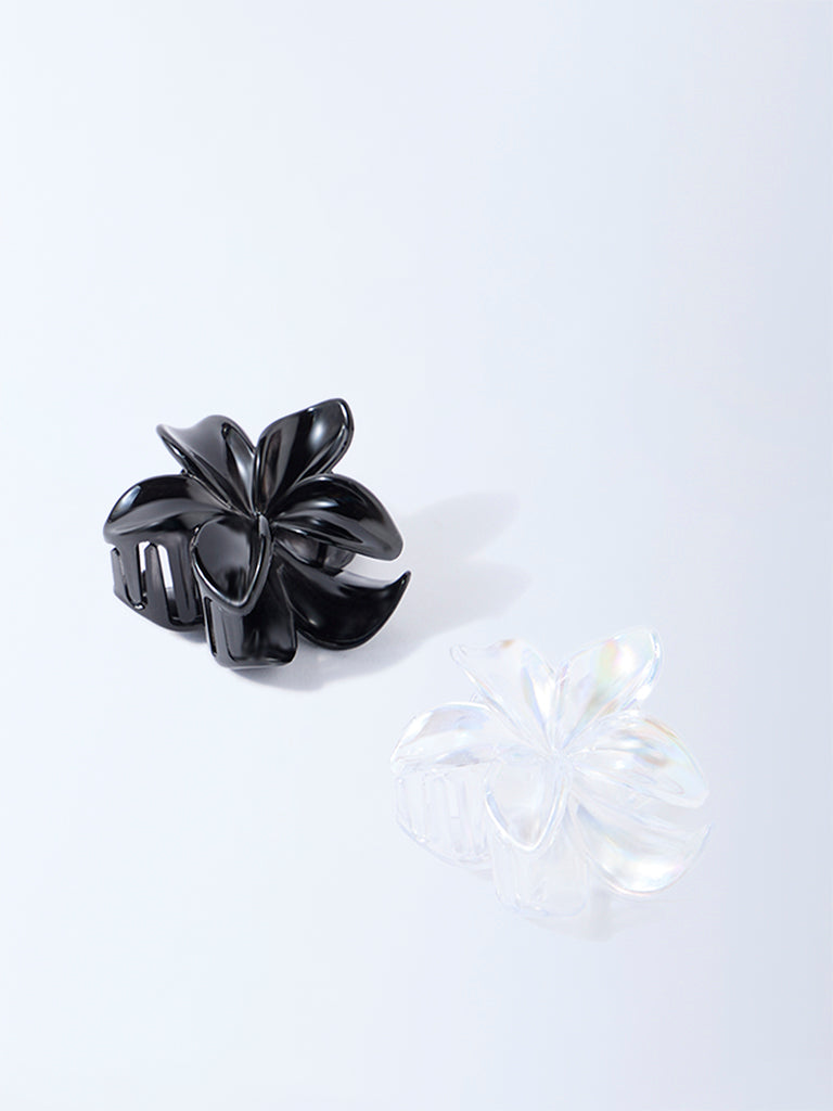 Studiowest Black and Clear Flower Clips - Pack of 2