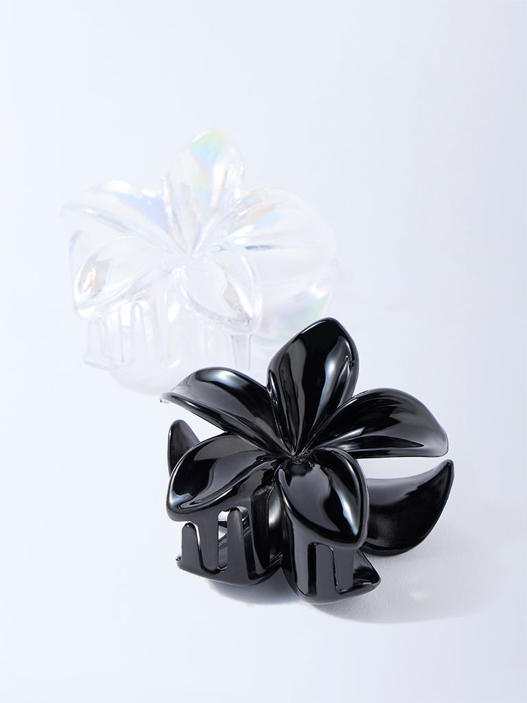 Studiowest Black and Clear Flower Clips - Pack of 2