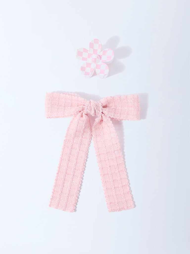 Studiowest Pink Flower Clip and Bow - Pack of 2