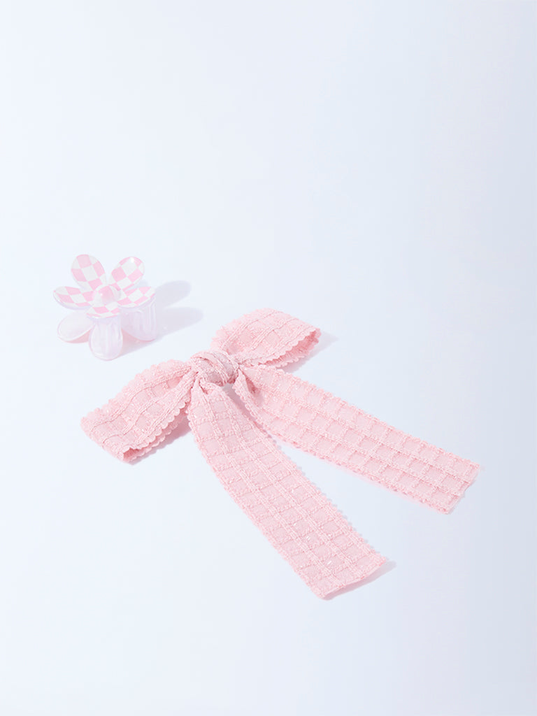 Studiowest Pink Flower Clip and Bow - Pack of 2