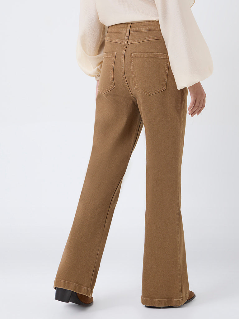 LOV Tan Bootcut High-Rise Jeans